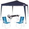 Kit Tenda Gazebo Dobrvel 3x3 M + Carrinho de Praia + 2 Cadeiras de Praia