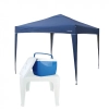 Tenda Gazebo 3x3 M Ntk + Caixa Trmica 26 L + Mesa Pequena de Apoio Mor