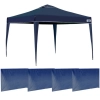 Kit Tenda Gazebo Articulado 3x3 M + 4 Paredes Laterais Azul