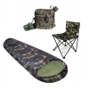 Kit Saco de Dormir Milik 5c a 15c + Cantil 1.8 Lt + Cadeira Dobrvel Verde Militar