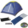 Kit Barraca Iglu 2 Pessoas + Saco de Dormir Envelope Azul 4 C + Isolante Trmico