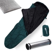 Kit Saco de Dormir Azul Micron 5c  8c + Isolante Trmico Aluminizado 6mm Camping e Pesca