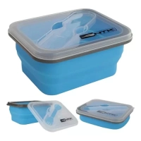 Pote Marmita de Silicone Retrtil com Garfo 700ml Mini Bento