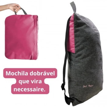 Kit Mochila Bolsa Conquista 18 L Base Lite Azul + Mochila Bolsa 18 L Base Lite Rosa