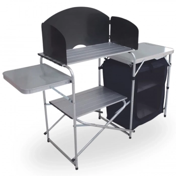 Mesa Dobravel com Armario em Alumnio Modelo Serena Portatil para Camping e Pesca