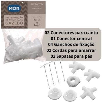 Kit Conectores Peas de Reposio para Tendas com Base e Topo 3x3m Mor