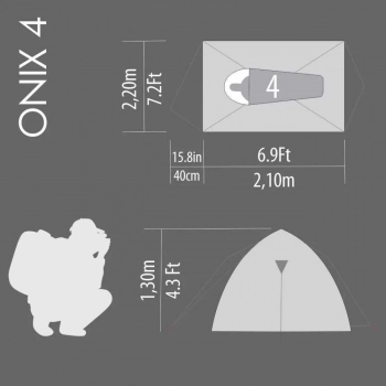 Barraca Camping 4 Pessoas Coluna D gua 2000mm Onix