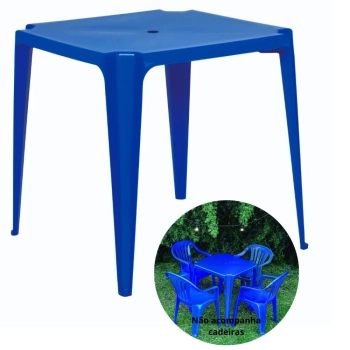 Mesa Plstica Quadrada Azul Mor 70 Cm X 70 Cm X 70,5 Cm