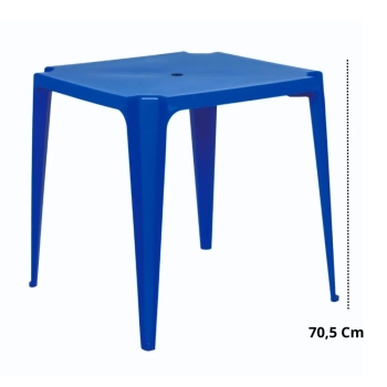 Mesa Plstica Quadrada Azul Mor 70 Cm X 70 Cm X 70,5 Cm