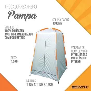 Kit Banheiro Porttil Vaso Sanitrio Compacto Ecocamp Light 15 L + Trocador Pampa Nautika