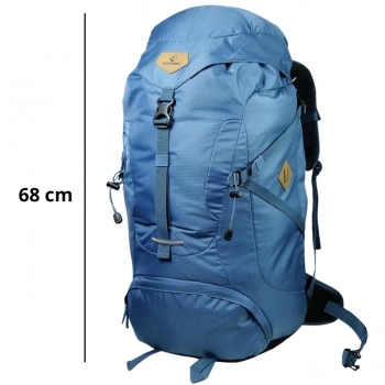 Mochila Guar Azul 50 L Guepardo Cargueira Camping com Cinta Ajustvel, Capa Protetora de Chuva e Divisrias Internas