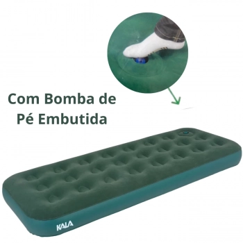 Kit Barraca Kongo 3 Pessoas 600mm + Colcho Solteiro Inflvel com Bomba de P Verde para Camping / Pesca