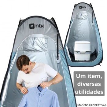 Kit Porta Potti Sanitrio Porttil Kala 20 L + Barraca Trocador Pop Up Ntk + 2 Litros de Bac Bus