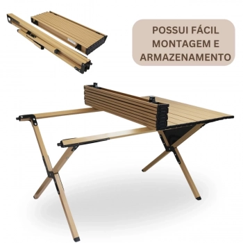 Mesa Dobrvel Ntk Frade 90 Cm X 60 Cm Porttil em Ao para Camping e Pesca