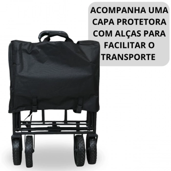 Carrinho de Carga para Camping At 80 Kg Ntk Porttil Transporte Dobrvel Wagon Preto