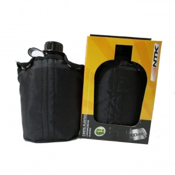 Kit Bolsa para Caminhada Azul Ioio Ntk + Cantil de Alumnio Nautika 900 Ml Preto para Camping