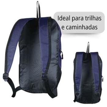 Kit Bolsa para Caminhada Azul Ioio Ntk + Copo com Tampa 200ml Silicone Porttil Dobrvel Trex