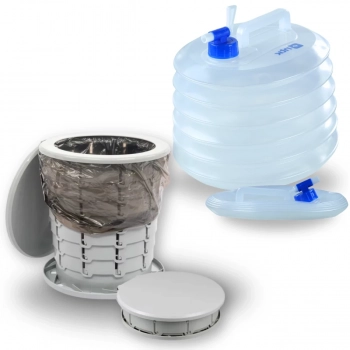 Kit Galo Colapsvel 10 L Recipiente de gua Dobrvel + Banheiro Porttil Vaso Compacto 15 L Ntk