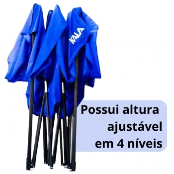 Tenda Gazebo Praia 3x3 M Kala Sanfonada Articulada Pagoda Azul / Barraca Praia Camping e Pesca Dobrvel