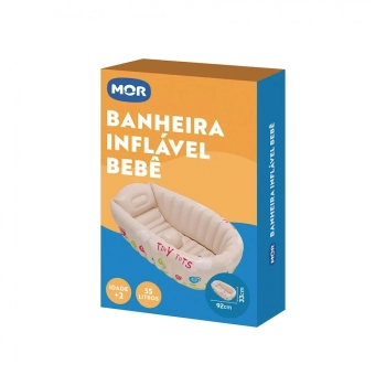 Banheira Bebe Inflvel com Indicador de Temperatura Bege