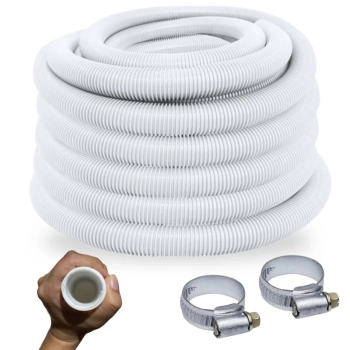 Mangueira Flutuante para Piscina 32mm Branca 10m 1.1/4 Polegadas com Abraadeiras