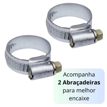 Mangueira Flutuante para Piscina 32mm Branca 10m 1.1/4 Polegadas com Abraadeiras