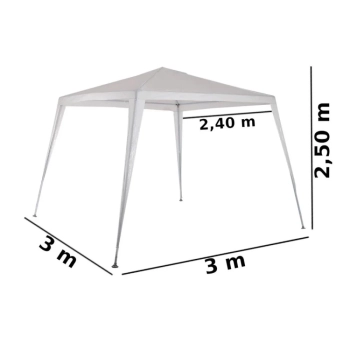 Kit Tenda Gazebo de Encaixe Branca 2,40 M X 3 M + 2 Paredes Mor